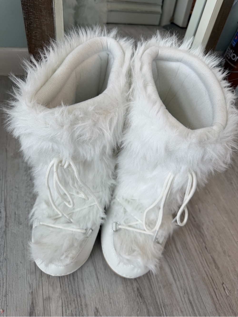 White Faux Fur Women's Winter Boots